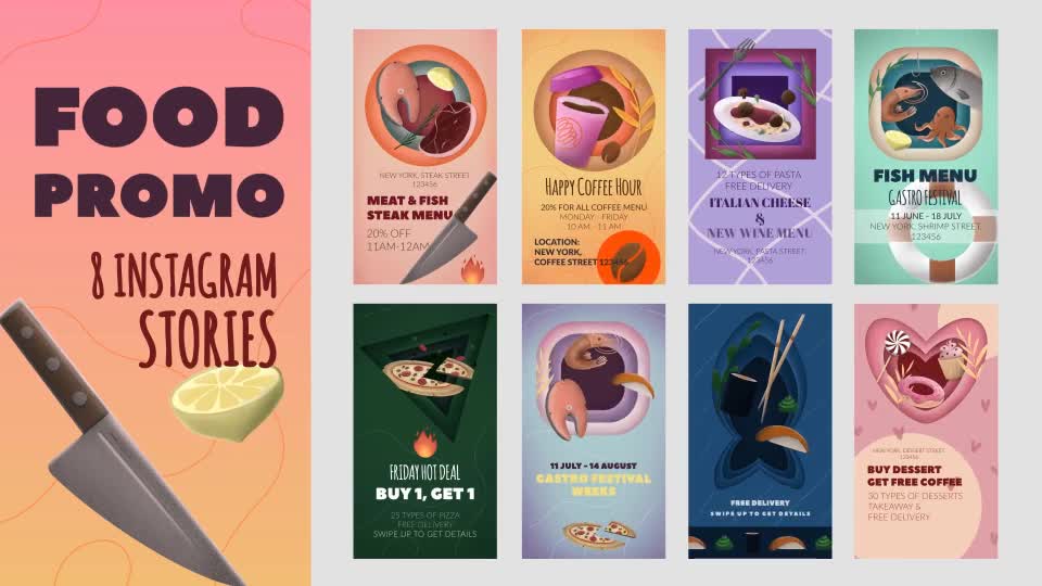 Food Promo Instagram Stories Pack