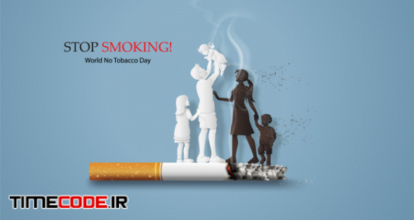 Concept Of No Smoking And World No Tobacco Day With Family . 