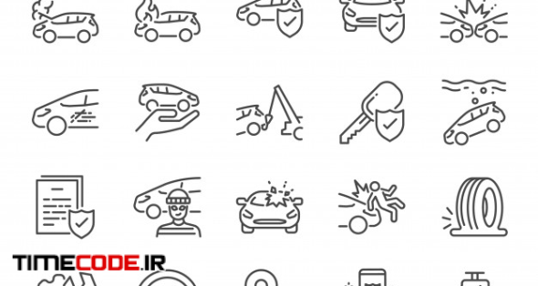 Car Insurance Icon Set 