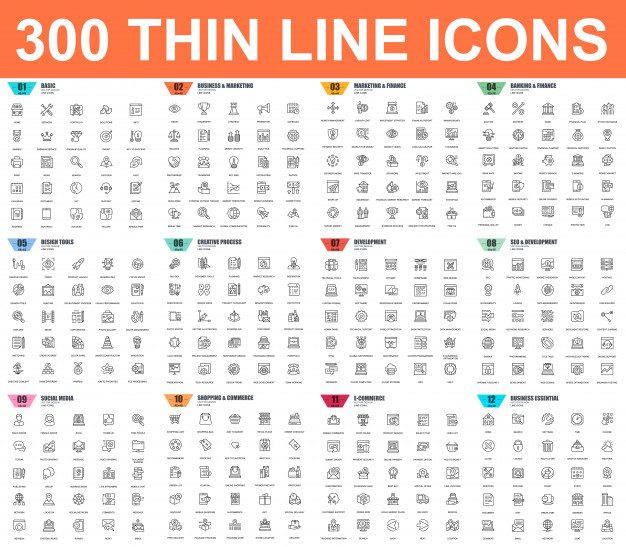 Simple Set Of Vector Thin Line Icons. 48x48 Pixel Perfect. Linear Pictogram Pack. 