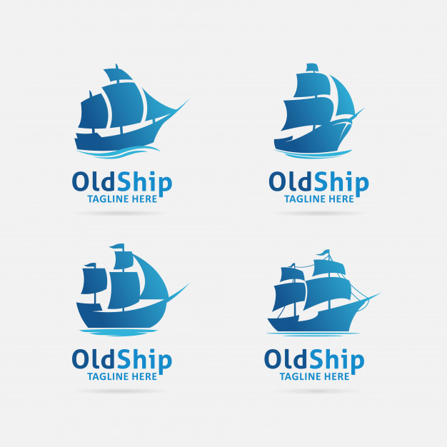 Collection Of Old Ship Logo Design 