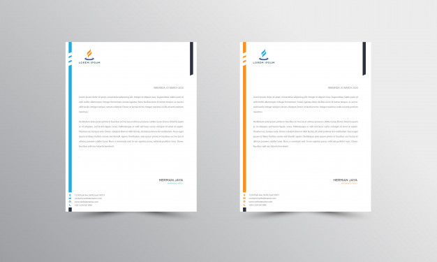 Blue And Orange Abtract Letterhead Template 