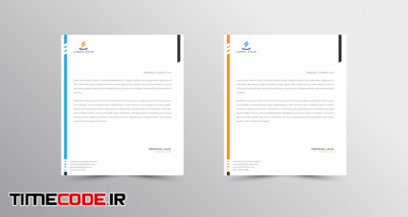 Blue And Orange Abtract Letterhead Template 