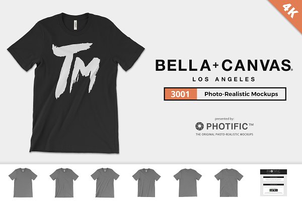 Bella Canvas 3001 T-Shirt Mockups | Creative Photoshop Templates