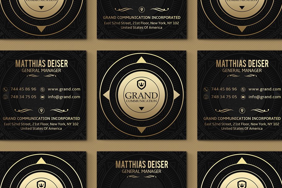 Iconic Gold And Black Business Card | Creative Photoshop Templates