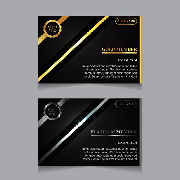 Luxury Golden And Platinum Vip Member Card Design Template 
