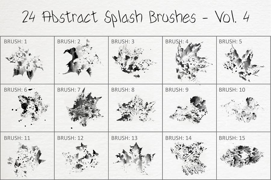 24 Abstract Splash Brushes - Vol. 4