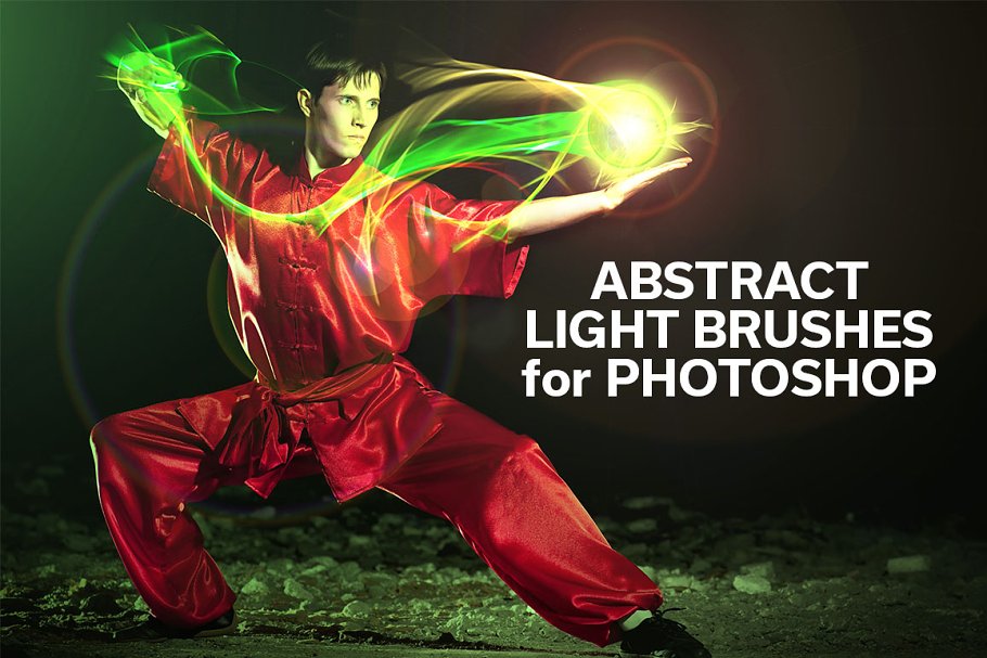 Abstract Light Brushes For Photoshop | Unique Photoshop Add-Ons