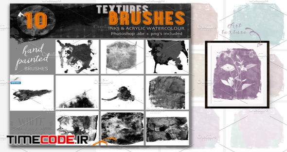 Textures Brushes- Inks & Acrylics | Unique Photoshop Add-Ons