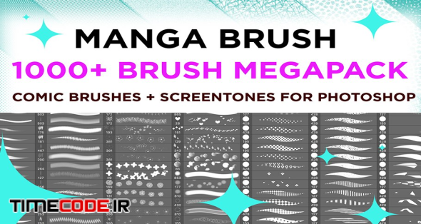 MANGA COMIC BRUSH MEGAPACK 1500+ | Unique Photoshop Add-Ons