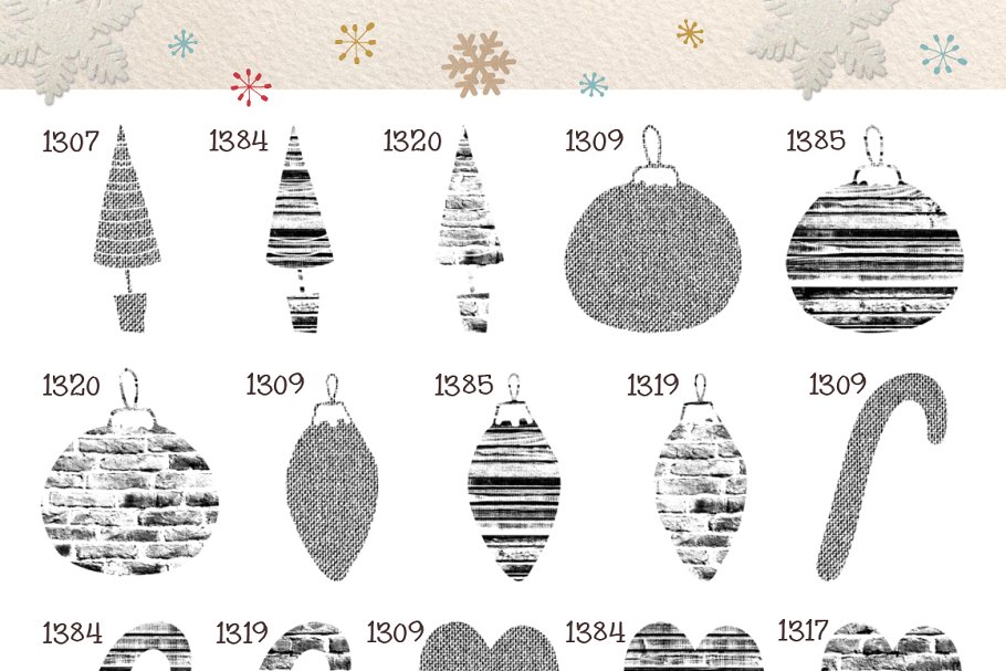 Winter Stamp Brushes For PS | Unique Photoshop Add-Ons