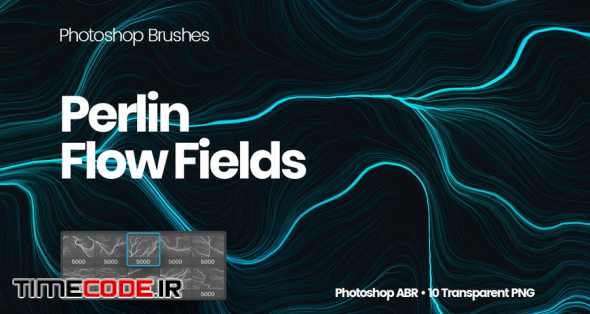 Digital Perlin Flow Fields Photoshop Brushes