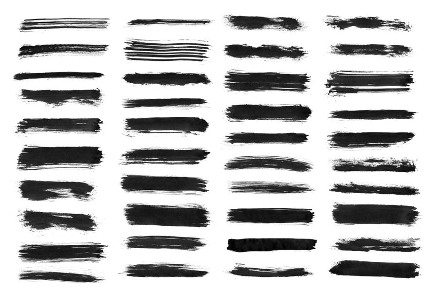 66 Long Ink Strokes Photoshop Stamp Brushes