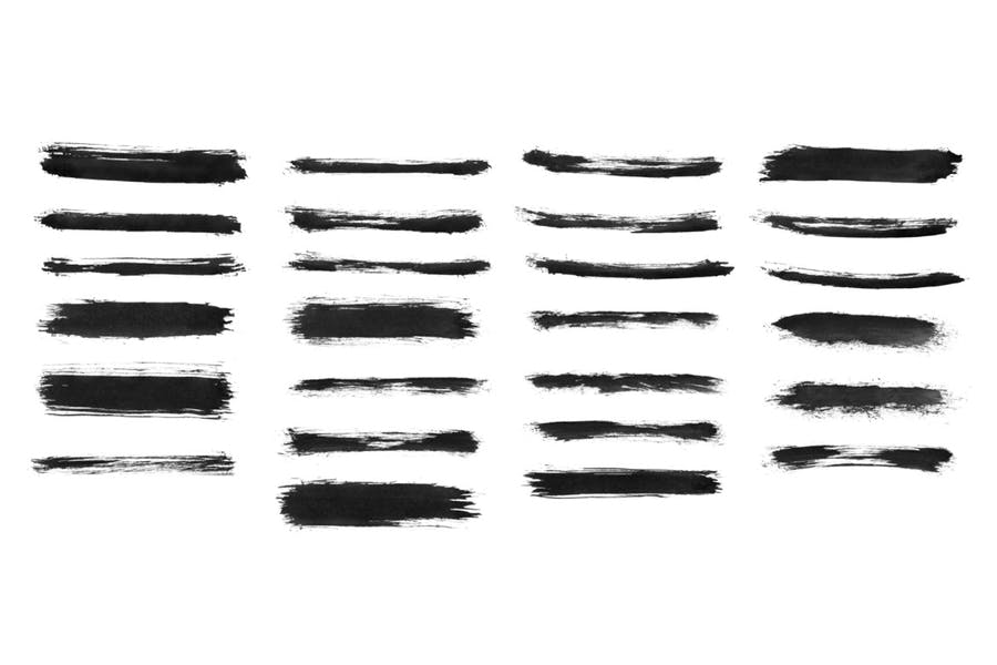 66 Long Ink Strokes Photoshop Stamp Brushes