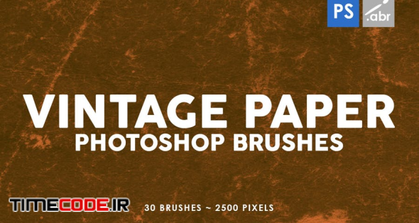 30 Vintage Paper Photoshop Stamp Brushes Vol.2
