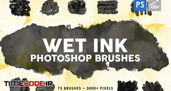 75 Wet Ink Photoshop Stamp Brushes