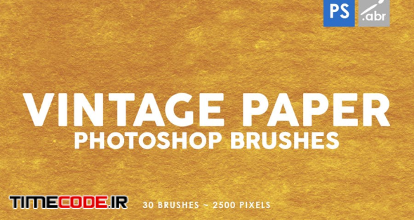 30 Vintage Paper Photoshop Stamp Brushes Vol.3