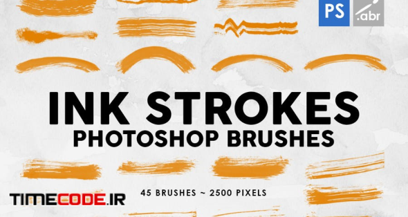 45 Ink Strokes Photoshop Stamp Brushes