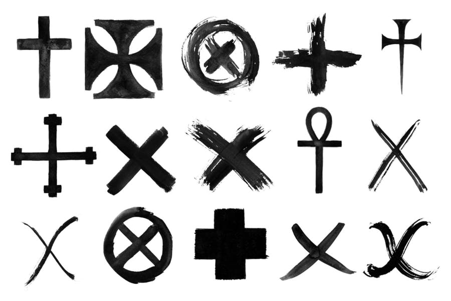 25 Crosses Photoshop Stamp Brushes