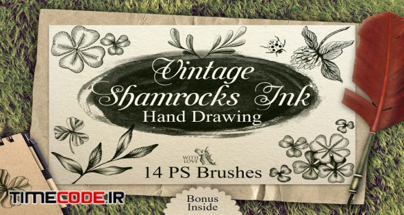 Shamrocks Ink Vintage PS Brushes | Unique Illustrator Add-Ons