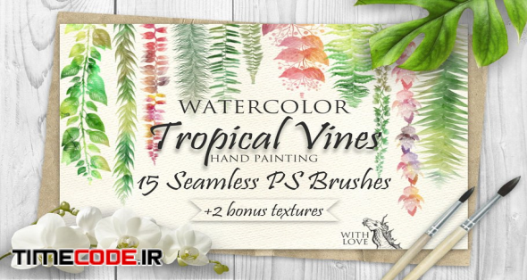 Tropical Vines Seamless PS Brushes | Unique Photoshop Add-Ons