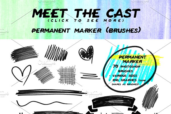 Permanent Marker Designers Kit Vol.1 | Unique Photoshop Add-Ons