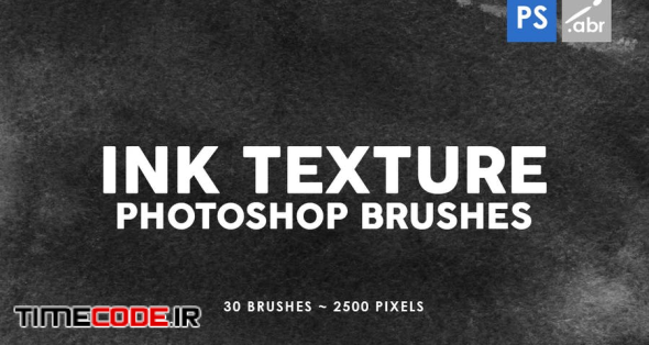 30 Ink Texture Photoshop Brushes Vol. 1
