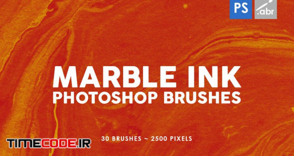 30 Marble Ink Photoshop Brushes Vol. 1