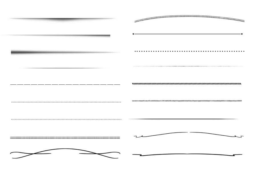 دانلود 30 براش خط فتوشاپ Minimal Dividers Photoshop Stamp Brushes – تایم کد