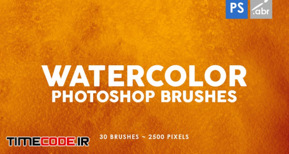 30 Watercolor Texture Photoshop Brushes Vol. 1