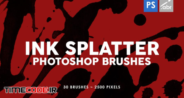 30 Ink Splatter Photoshop Stamp Brushes Vol. 1