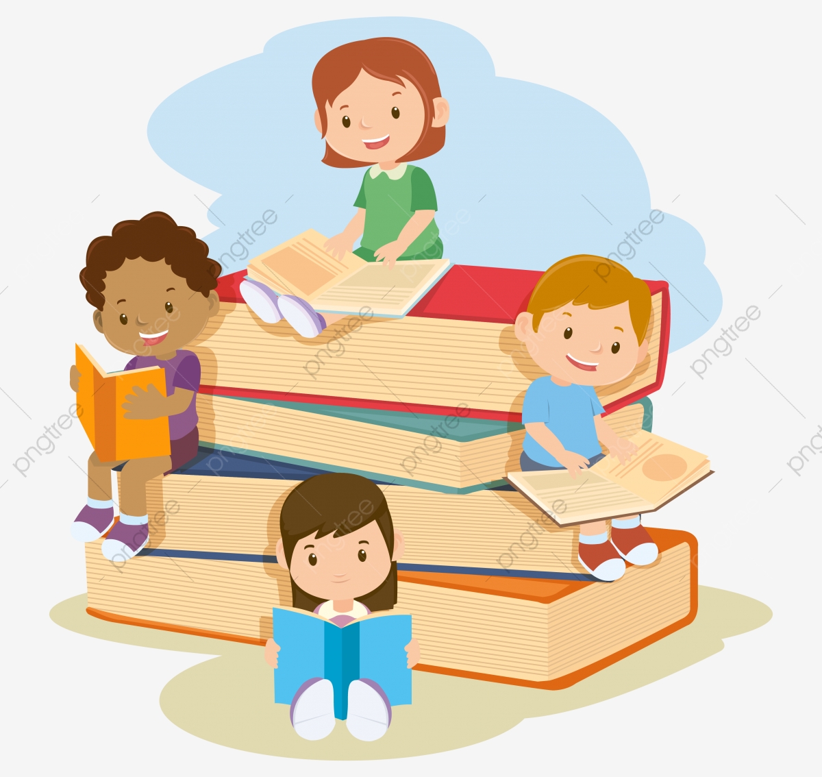 دانلود کلیپ آرت کودکان در حال کتاب خواندن