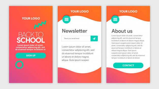 Red Gradient Template App Back To School 