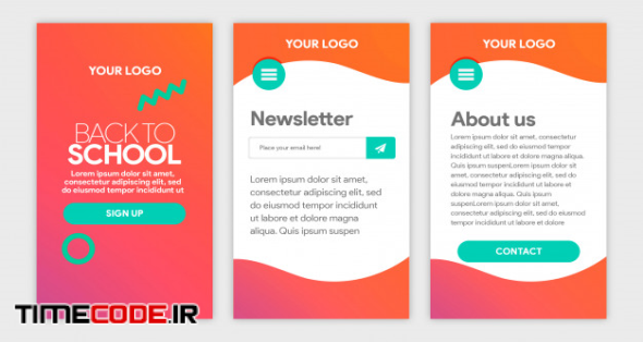 Red Gradient Template App Back To School 