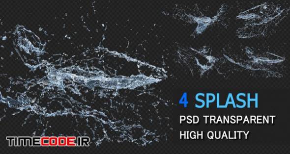 Water Splash With Droplets Pack Design Isolated 