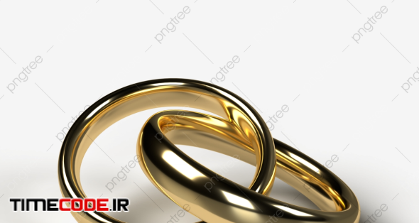A Pair Of Beautiful Golden Wedding Rings On A Transparent Background