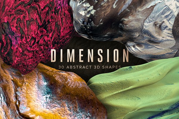 Dimension: 30 Abstract 3D Shapes | Pre-Designed Photoshop Graphics