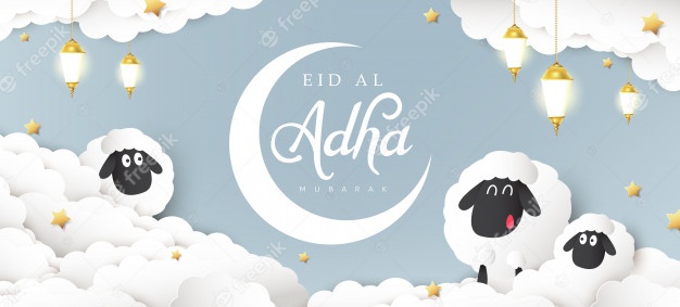 Eid Al Adha Mubarak The Celebration Of Muslim Community Festival Calligraphy Background Design. 