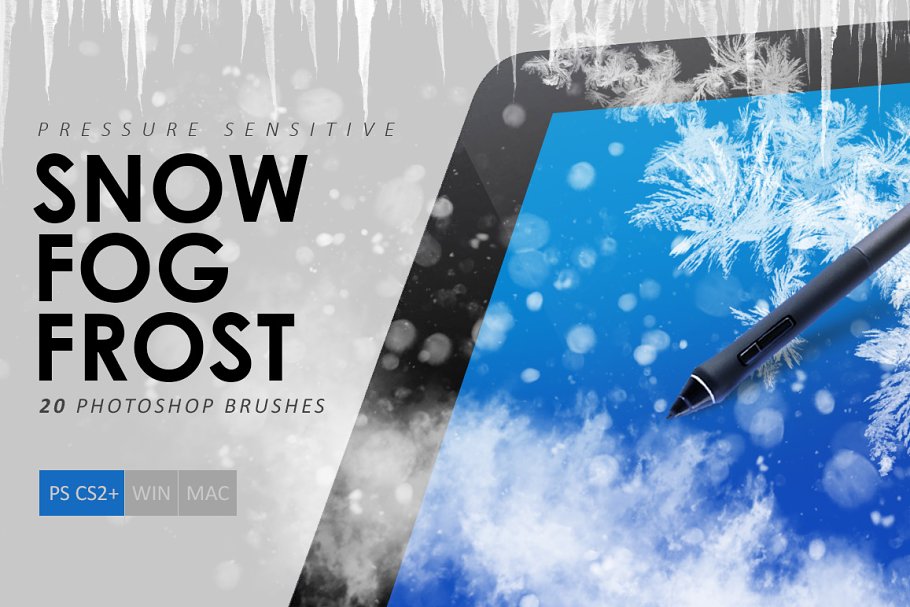 Snow, Fog, Frost Photoshop Brushes | Unique Photoshop Add-Ons