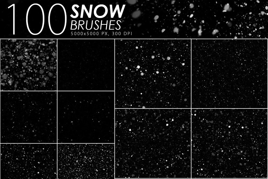 100 Snow Photoshop Brushes | Unique Photoshop Add-Ons