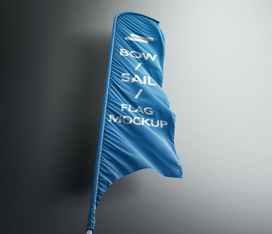 3D Flags Feather / Bow / Sail Flag Mockup