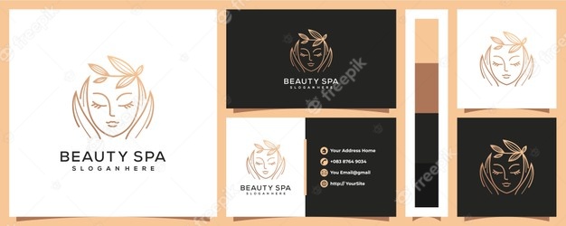 Luxury Beauty Spa Woman Logo With Business Card Template 