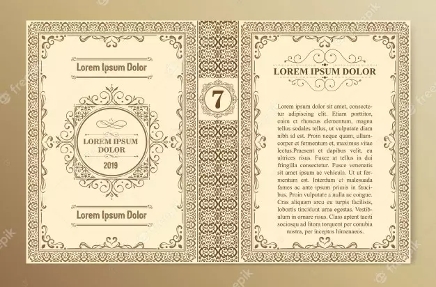 Vintage Book Cover Template Layouts And Design 