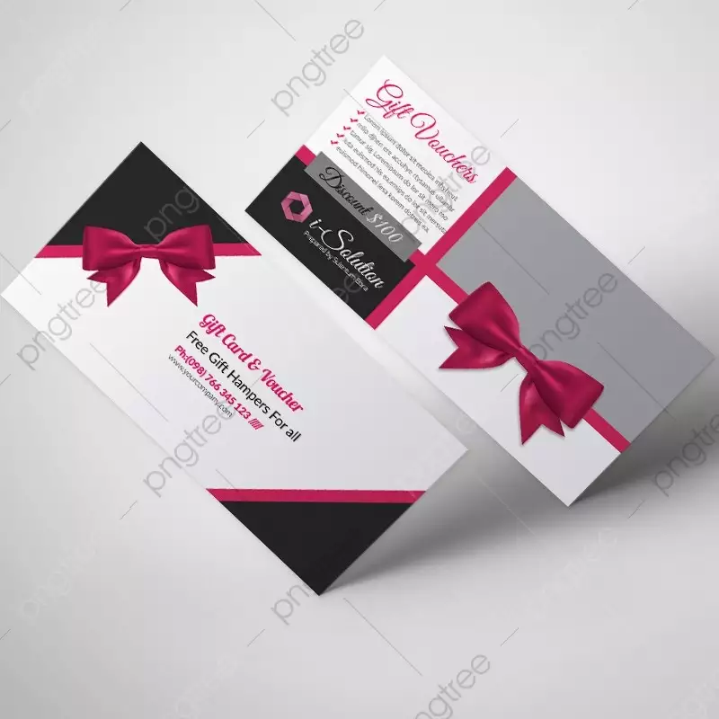 Ribbon Gift Voucher Template Download on Pngtree