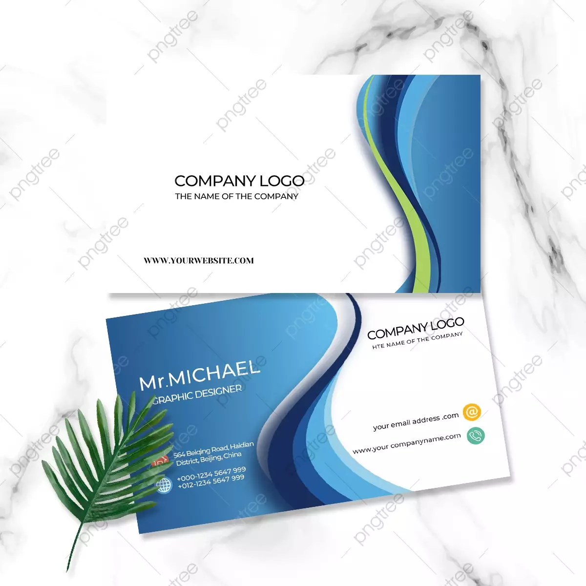 Blue Ripple Business Card Template Download on Pngtree