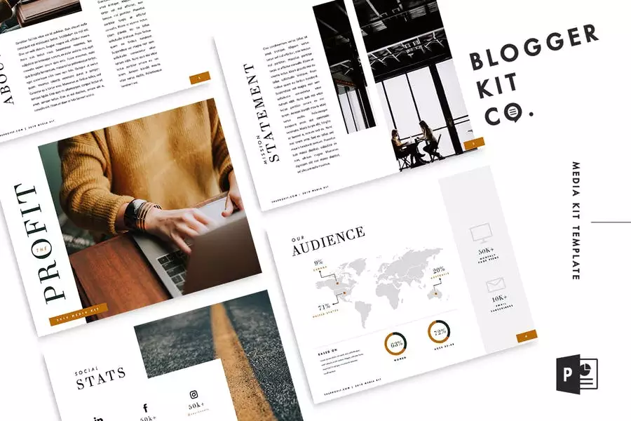 Financial Blog Media Kit | 10 Pages| PowerPoint