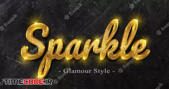 3d Gold Sparkle Text Style Effect 