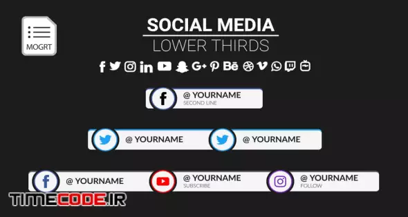 Social Media Lower Thirds (up To 3 In A Row)