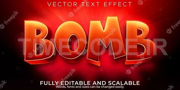 Bomb Text Effect, Editable Explosion And Danger Text Style 
