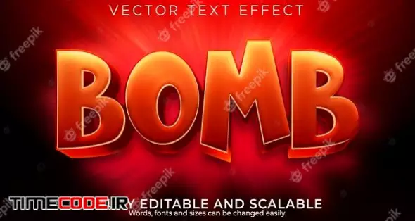 Bomb Text Effect, Editable Explosion And Danger Text Style 